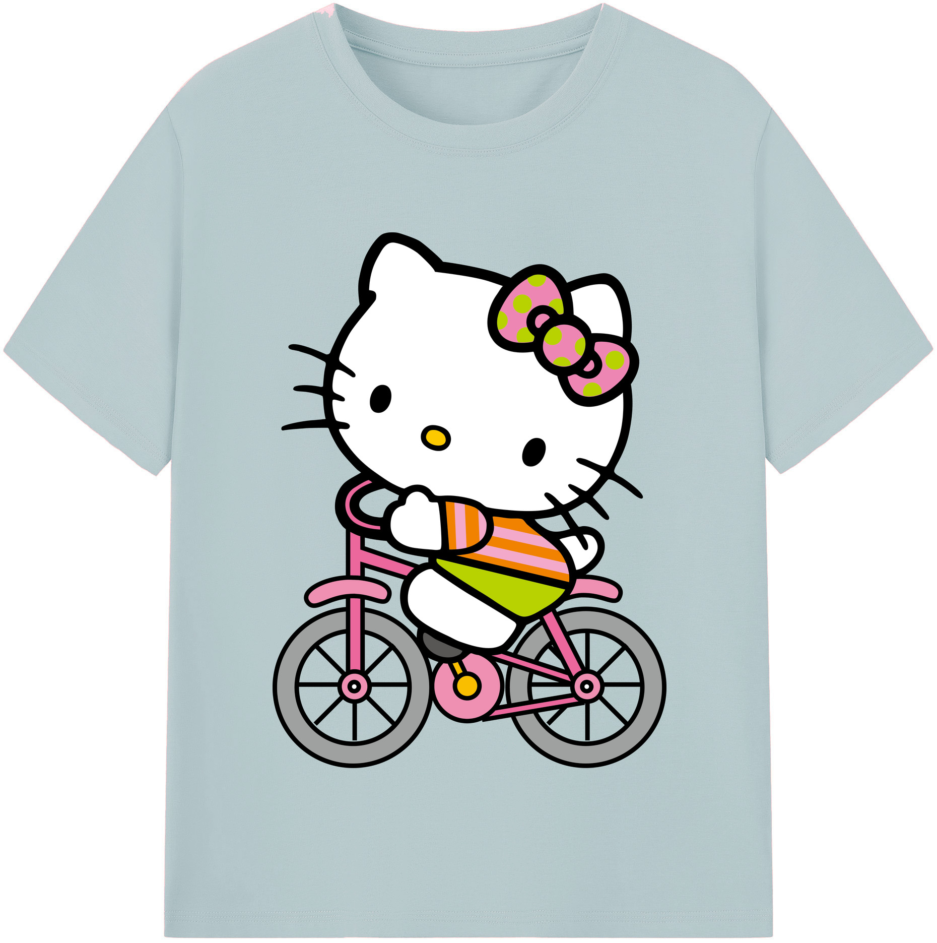（画像用） Hello Kitty ハローキティ 綿100％半袖Tシャツ（フロントプリント）